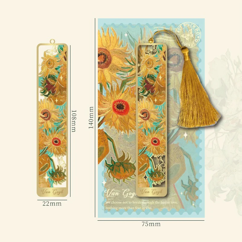 1 pc Retro Floral Painting Metal Bookmark Hollow Bronzing Bookmark With Tassel For Book Club Reader Writers Book Lovers Students