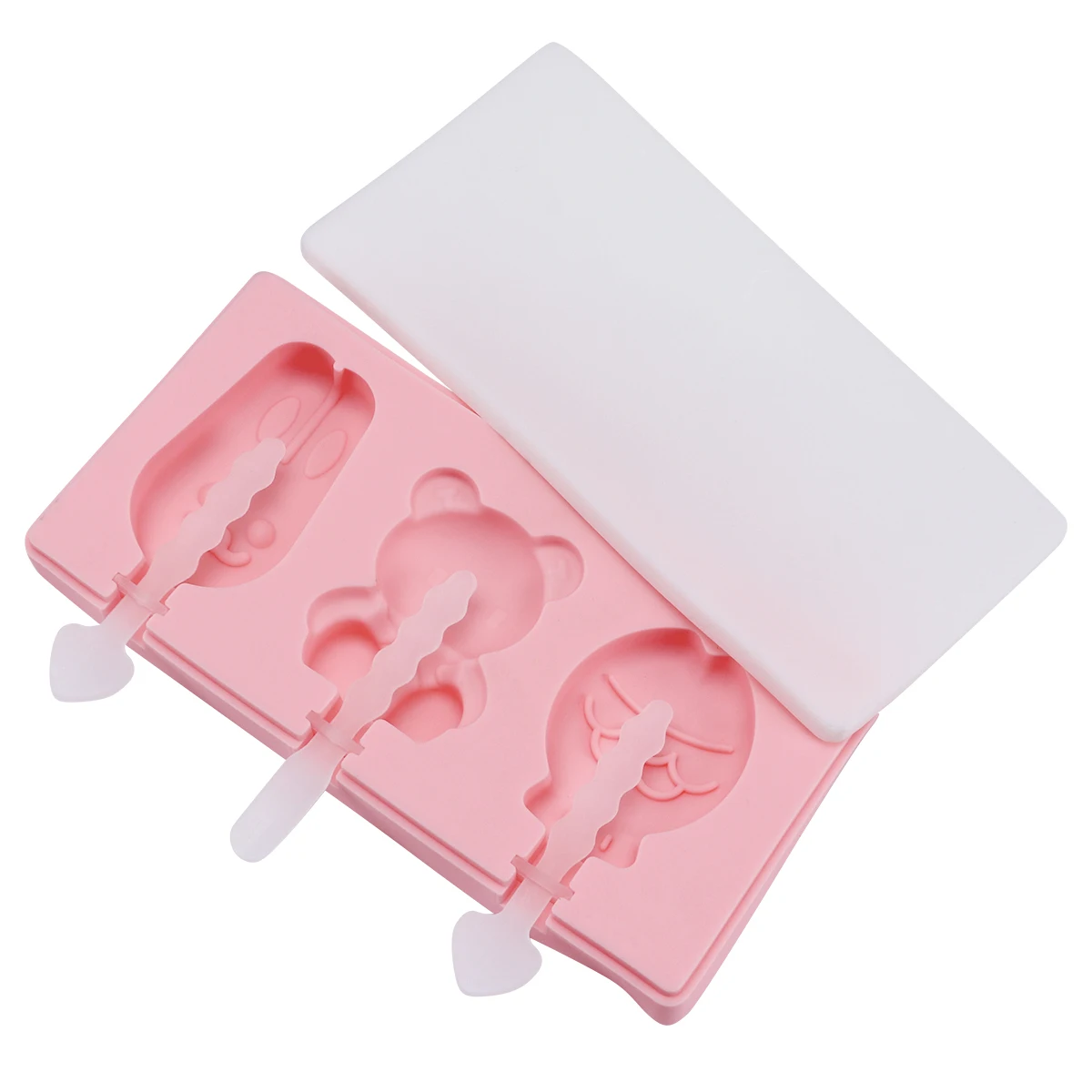 

Silicone Ice Cream Mold Popsicle Molds Flexible Nonstick Summer Household Cartoon Tray Easy to Clean Save Time Money