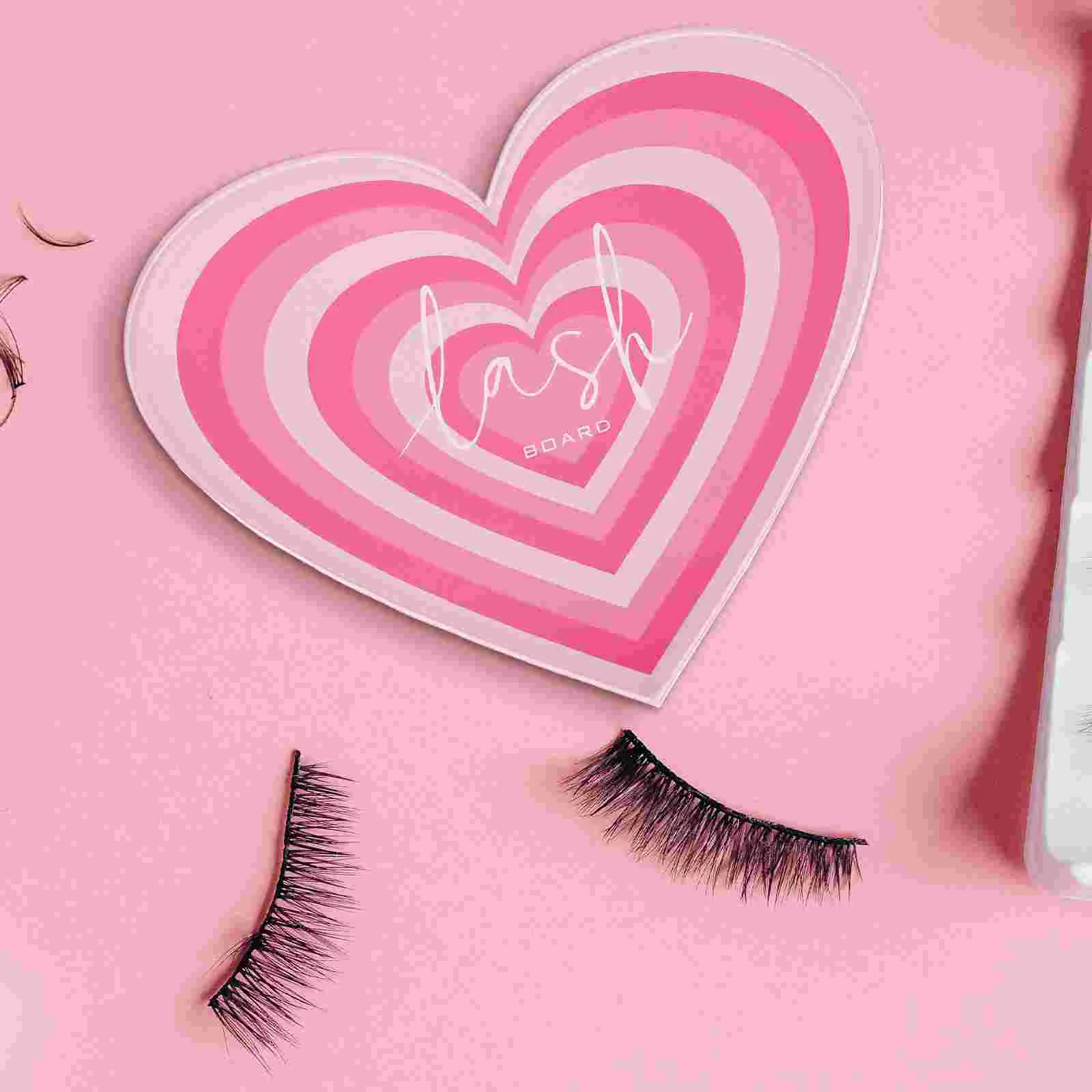 Heart-Shaped Eyelash Plate Extension Arranging Tool Crafting Pallet Display Stand Acrylic Tray Holder Platform