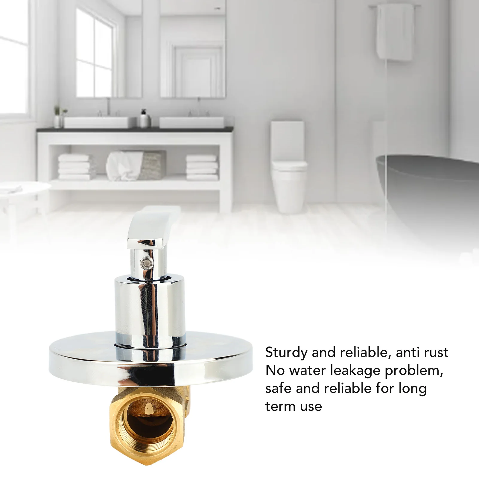 1/2 Copper Angle Stop Valve Leakage Proof Water Stop Valve Concealed Installation Water Shut Off Valve for Kitchen Bathroom