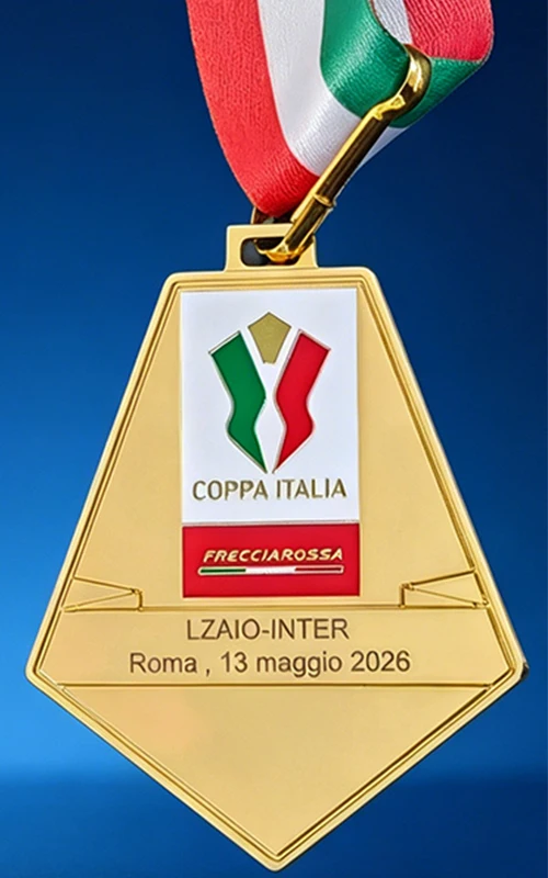 NUEVA Medalla de Campeones de la Copa Italia 2025/2026, Medalla de los Ganadores de la Final del Inter de Milán, Recuerdos para Fanáticos con Cinta