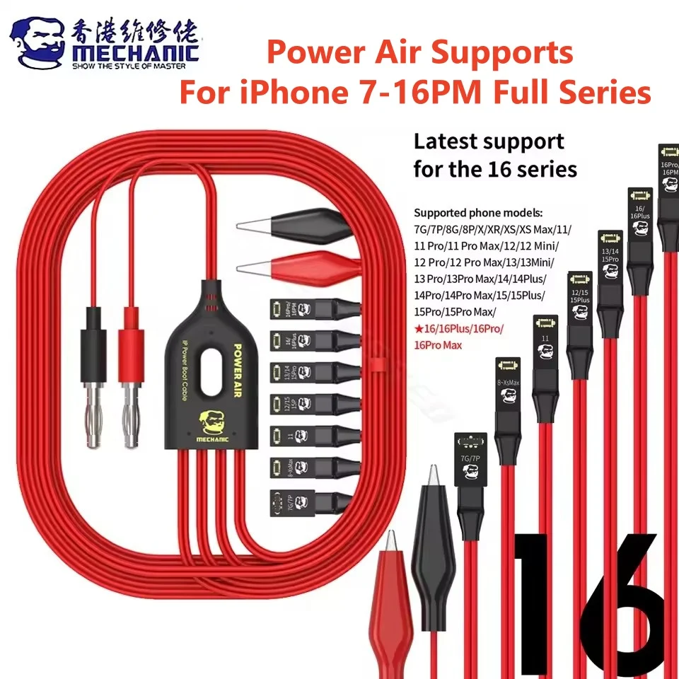 Cable de prueba de fuente de alimentación CC de línea de arranque de aire mecánico para iPhone 7-11 12 13 14 15 16 Pro Max Cable de activación de placa base de teléfono