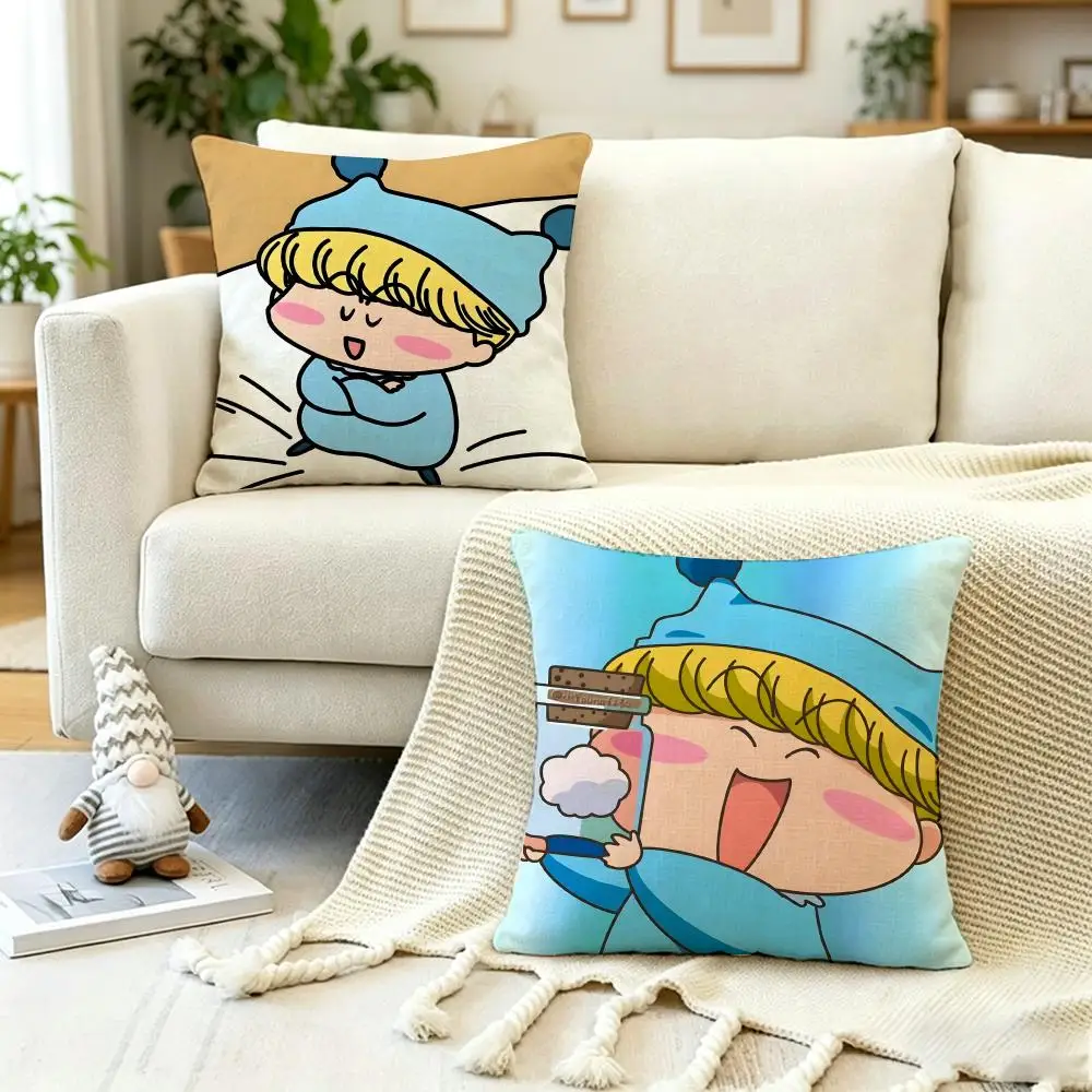 ANIME M-Mirmo de Pon Kissenbezug, Anti-Staubmilben-Kissenbezug, unsichtbarer Reißverschluss, seidiger, kurzer Plüsch-Sofakissenbezug