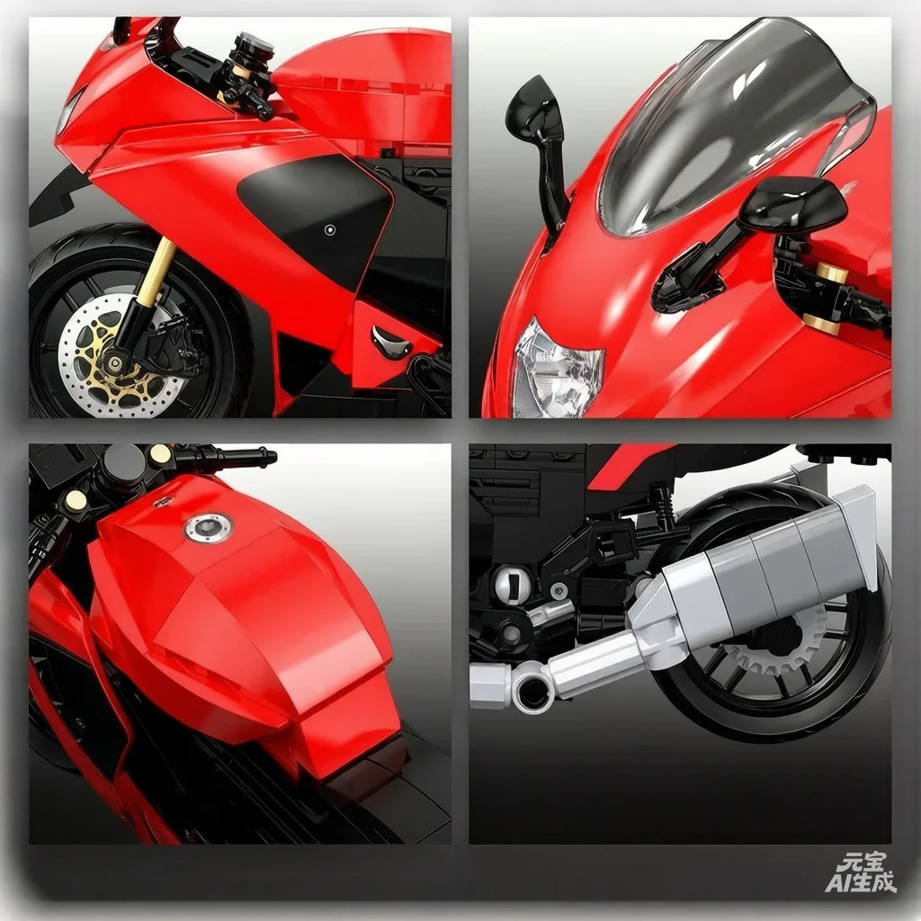 1:12 Maßstab Japanisches Motorrad-Modell GSX1300R Hayabusa Katanas Bausteine Spielzeug-Sammlung für Jungen Geschenke – Detail 3