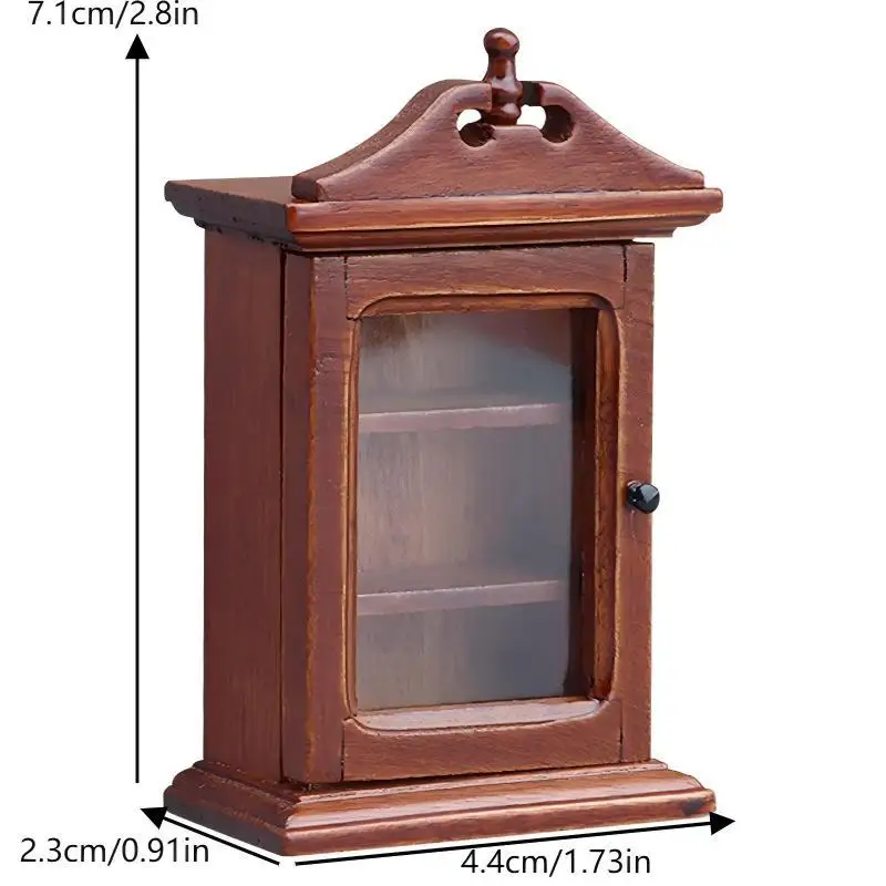 Xm1pc wood Dollhouse Furniture Decoration Toys Dolls House Accessories 1/12 Dollhouse Wall Rack Storage Cabinet Model