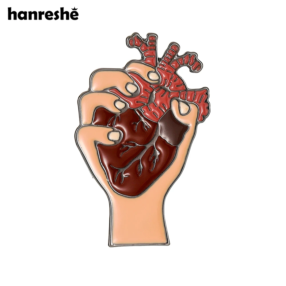 Hanreshe Medical Funny Heart Enamel Pin Cardiology Cardiologist Biology Anatomy Jewelry Lapel Brooch Badge for Doctor Nurse