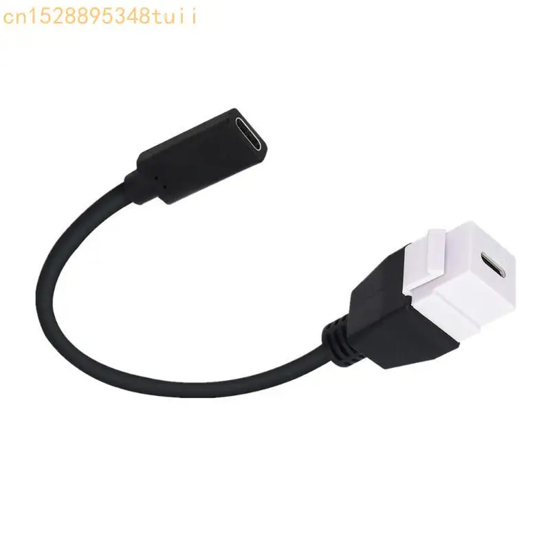 y4qf السرعة السريعة USB C keystone Jacks محول إدراج كابل الإناث إلى الإناث بنقل بيانات 10 جيجابت في الثانية وامتداد شحن 20 سم
