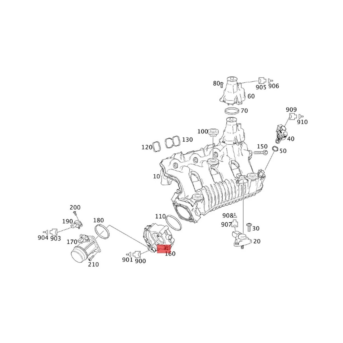 

A2661410525 Car Throttle Body Regulation Control Valve for Mercedes-Benz C250 1.8L 2012-2015