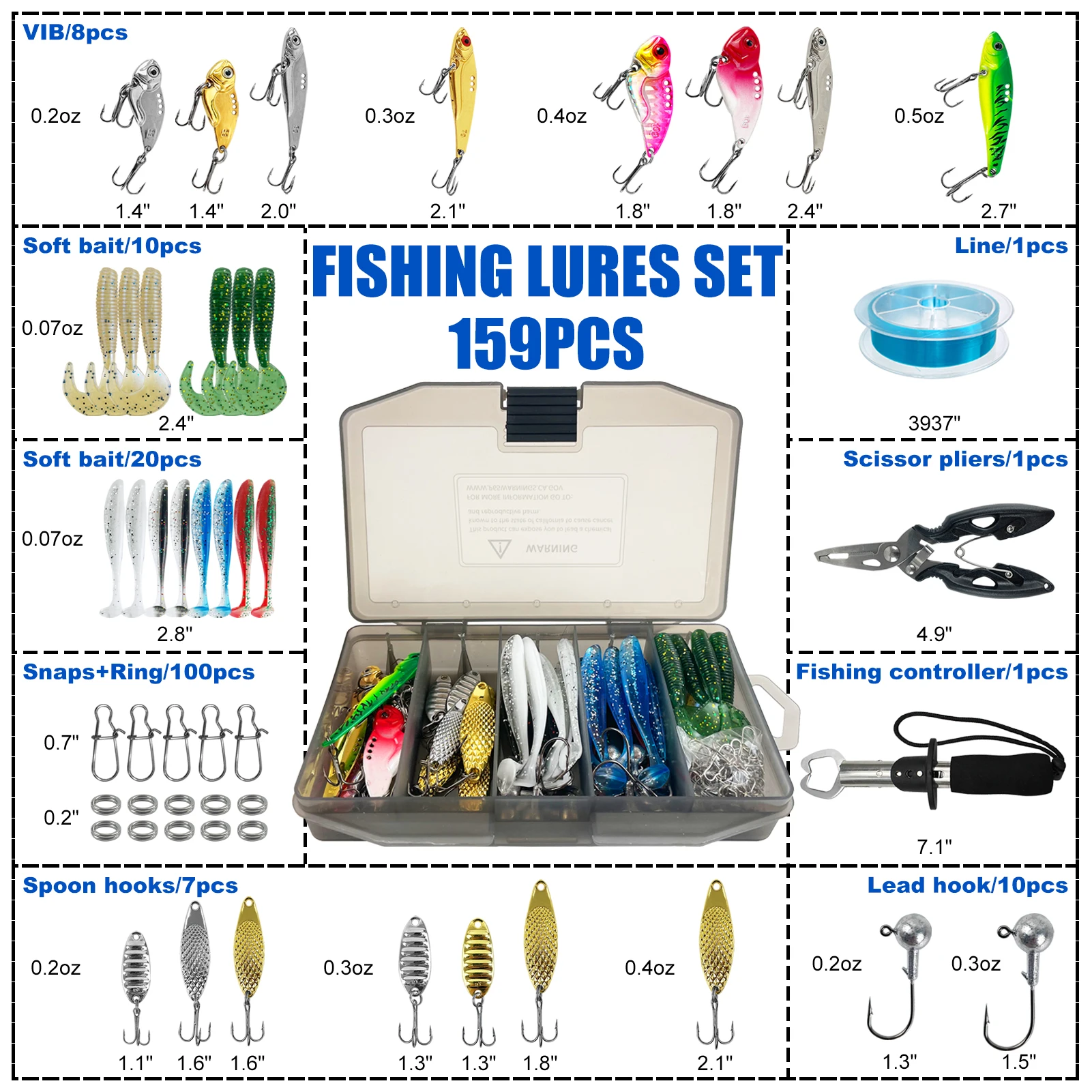 FREE FISHER Kit señuelo VIB de metal wobbler para vinilos - imagen 5