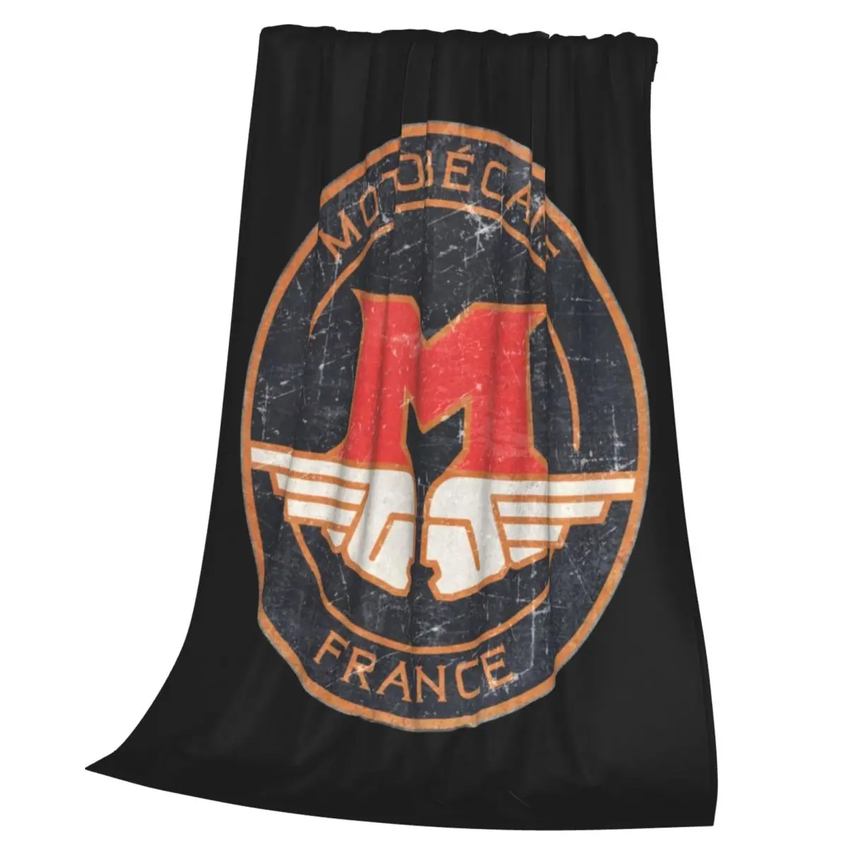 Motobecane Retro Badge Blanket Soft Warm Flannel Throw Blanket Bedspread for Bed Living room Picnic Travel Home Couch