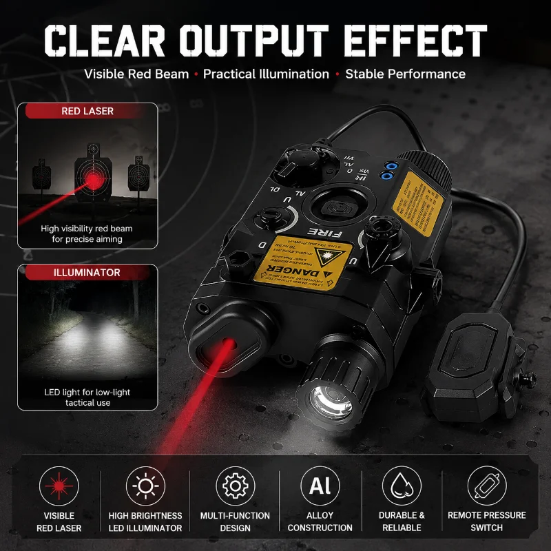 Multifunctional Alloy PEQ15 Red Laser Sight Adjustable Light Indicator Hobby Model Decor Accessory