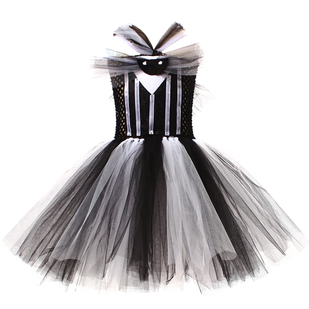 Mädchen Patchwork-Puppen-Tutu-Kleid-Set, Buntes Tüll-Kostüm für Kinder, Halloween-Cosplay, Themenparty-Verkleidung – Detail 10