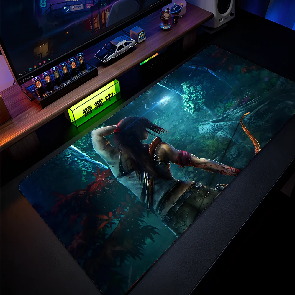 HD -T Tomb R Raider Mousepad Large Gaming Mouse Pad LockEdge Thickened Computer Keyboard Table Desk Mat