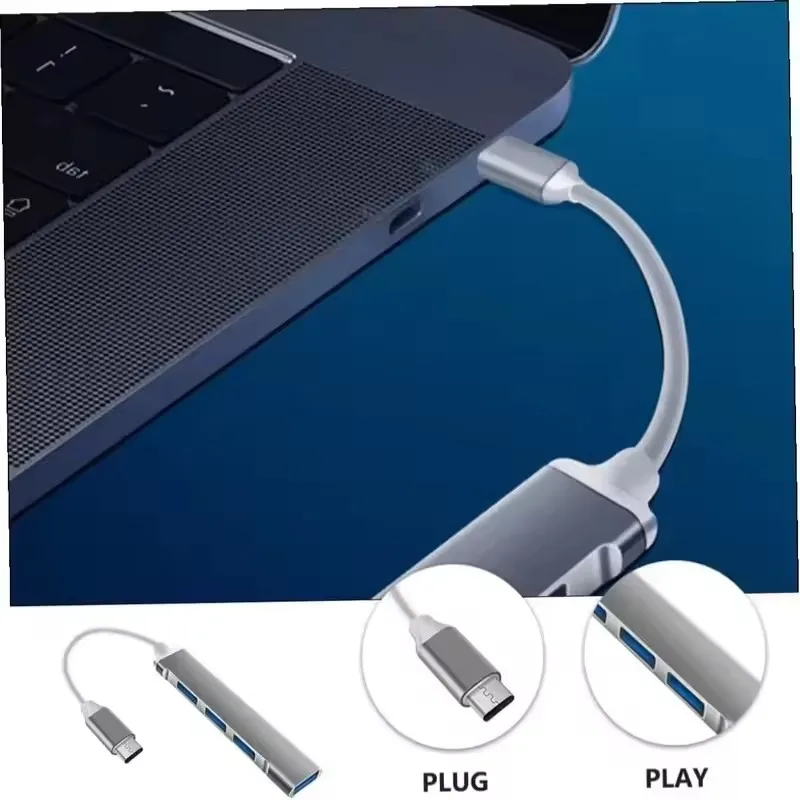 1/2/3/4Pcs 4-Port Multi Branch USB 3.0 Hub USB Hub C-Type Docking Station Adapter OTG C-Type Hub Suitable