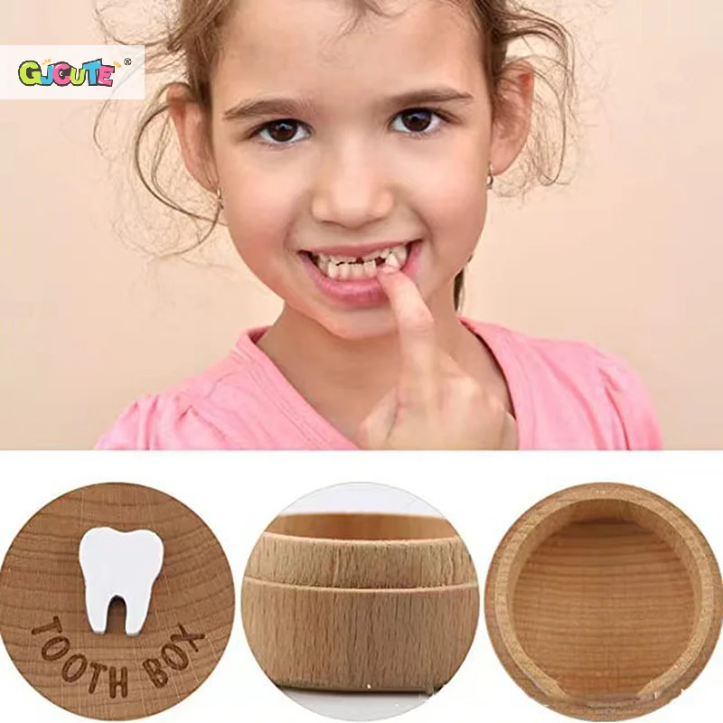 1Pcs Durable Collecting Teeth High Quality Baby Tooth Box Save Gifts Wooden Milk Teeth Organizer With Lid