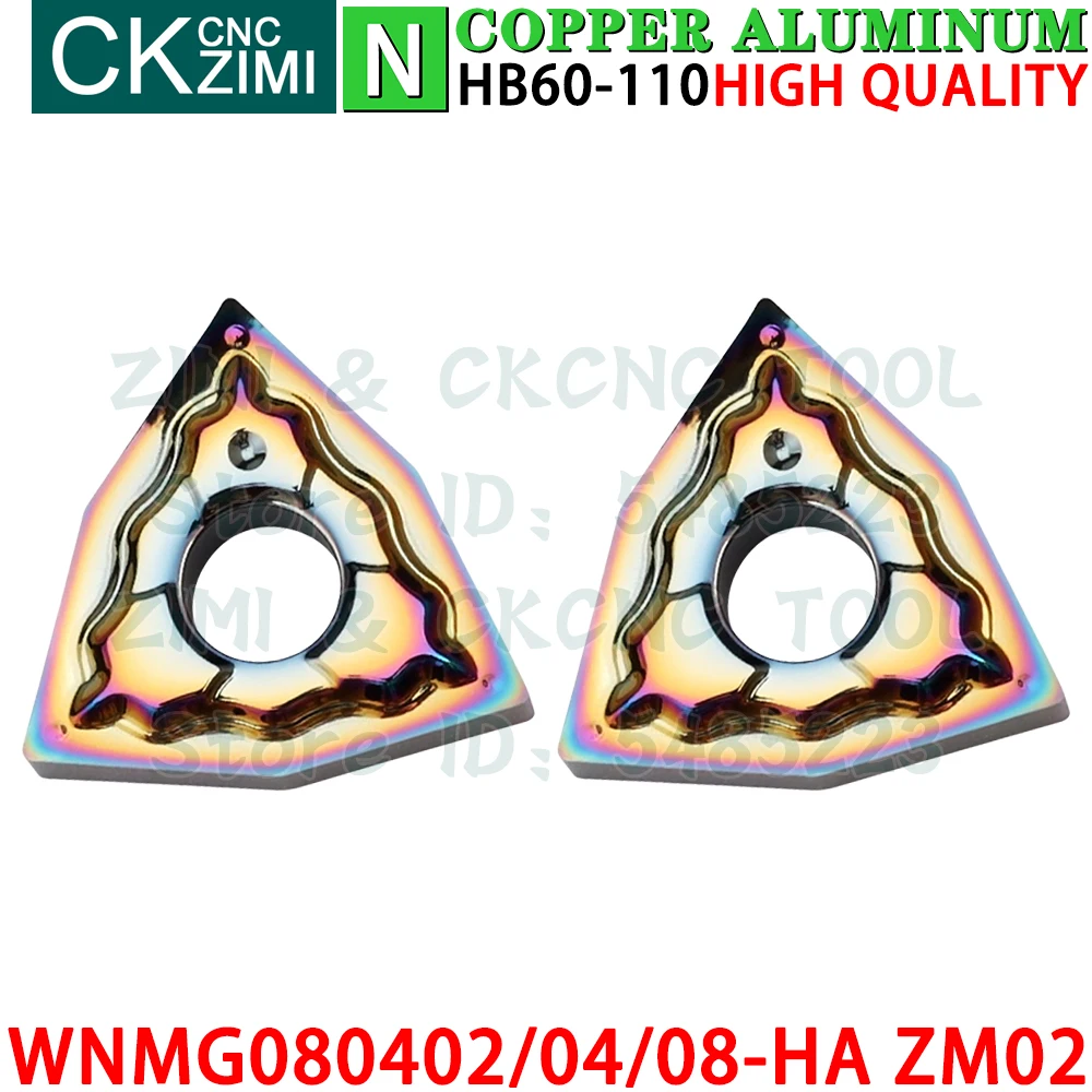 WNMG080402-HA WNMG080404-HA WNMG080408-HA ZM02 Carbide Aluminum Inserts Turning Inserts Tools WNMG CNC Metal Lathe Cutting Tools