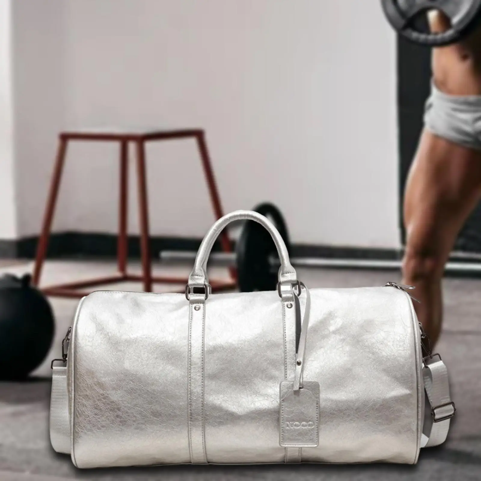 Borsa da palestra sportiva Borsa a mano Tracolla regolabile in pelle PU Borsa da viaggio di grande capacità per palestra Viaggi Sport all'aria aperta Fine settimana