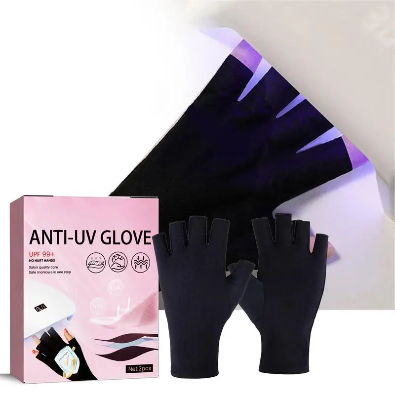 1 paar anti-UV stralingsbeschermingshandschoenen LED-lamp nagelbescherming handschoen gel nageldroger licht manicure gereedschap