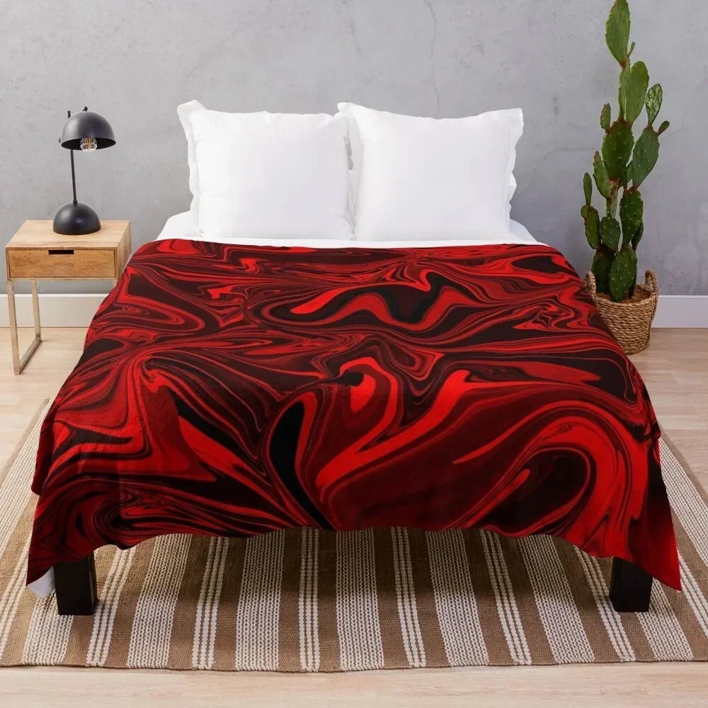 

Scary Red Swirl Throw Blanket Portable Lightweight Blanket for Travel Camping