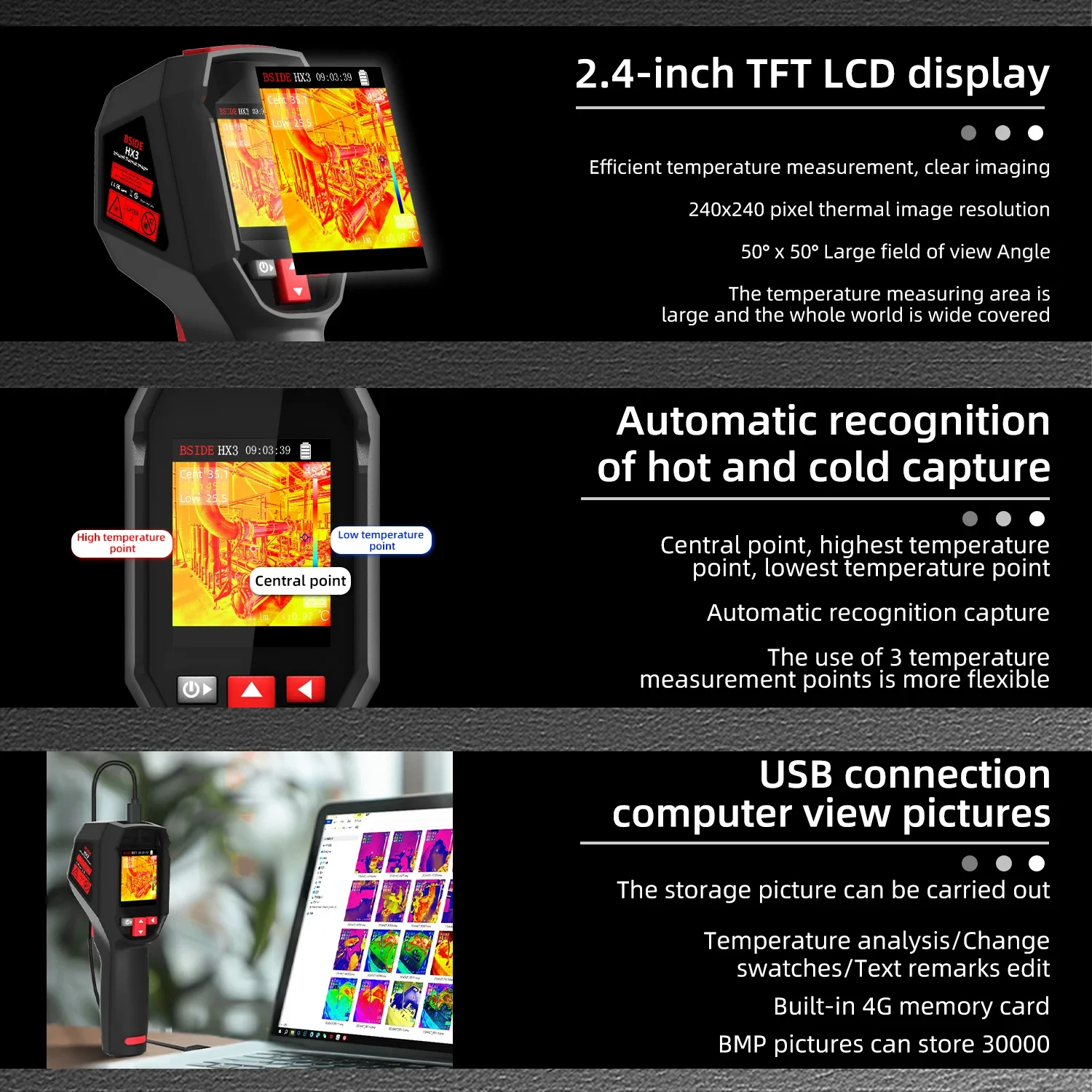 Bside Thermal Imaging Camera 240x240 Thermal Imager Infrared ...