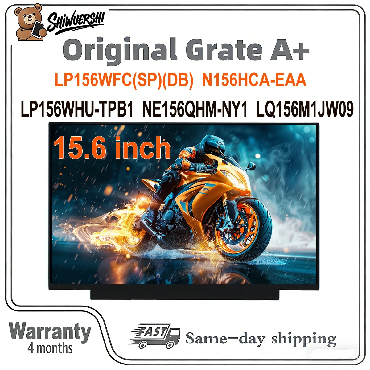 

15.6 inch Slim Laptop Lcd Screen Monitor Panel LP156WFC(SP)(DB) N156HCA EAA LP156WHU TPB1 NE156QHM NY1 LQ156M1JW09 Wholesale