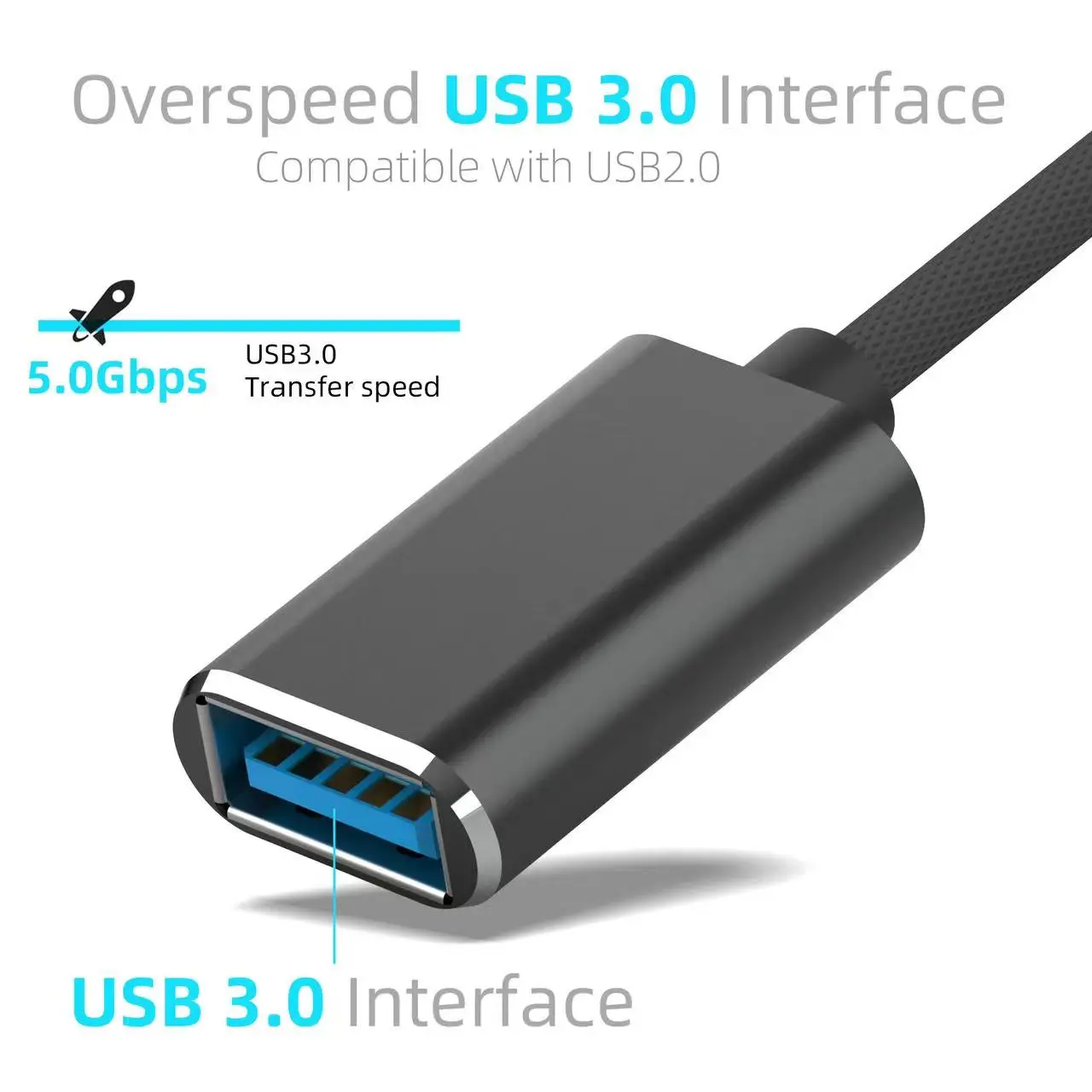 USB Mini-B 5 Pin Male to USB 3.0 Female Data Converter Mini USB OTG Adapter Cable for Car Speaker MP4 to U Disk