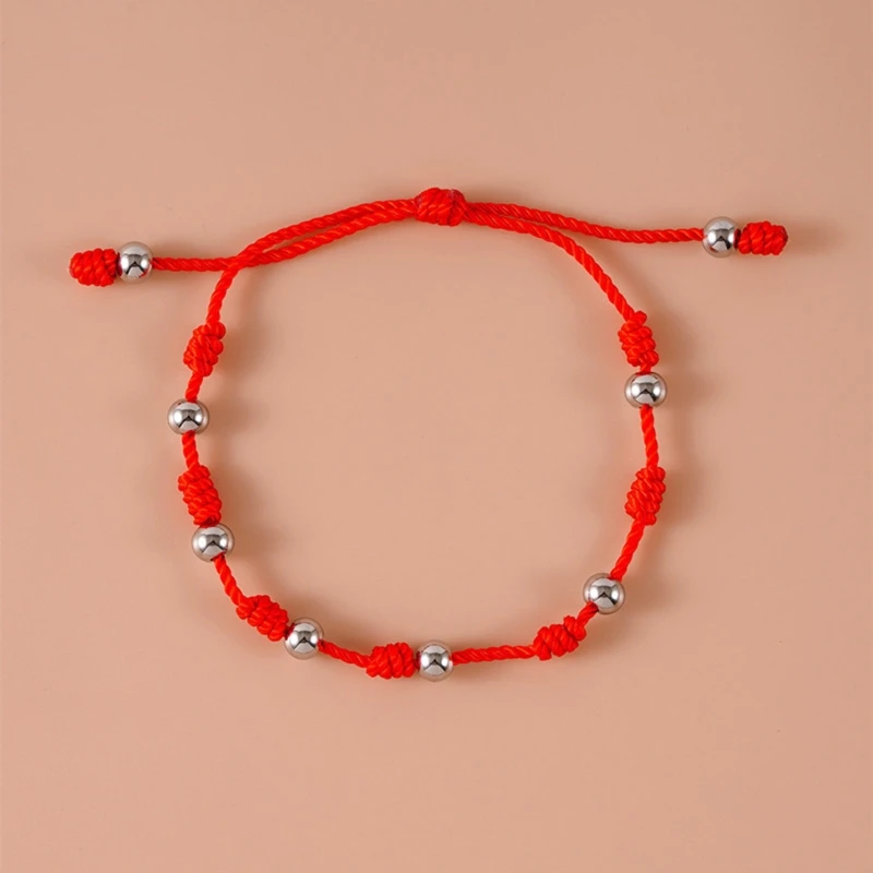 7 Knot Red String Bracelets for Protection Good Luck Amulet for Success Prosperity Handmade Bracelets Lucky Charm Dropsale