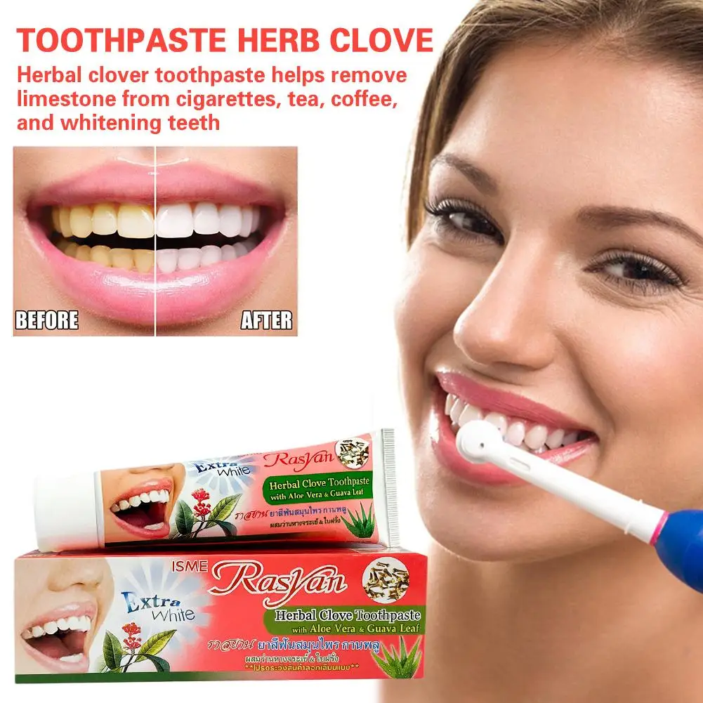 Thailand Toothpaste Herb Clove Mint Flavor Teeth Whitening Antibacterial Oral Care Dental Dentifrice Remove Stains Dental