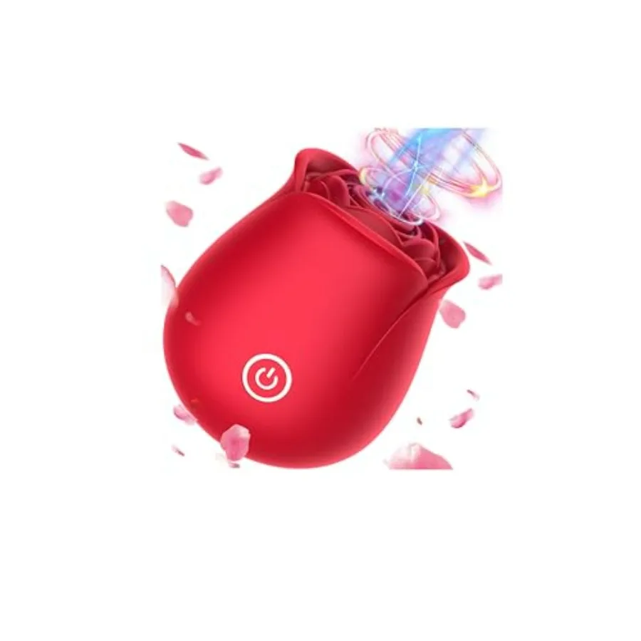 Rose Toy Clitoral Stimulator for Women 10 Suction and Vibration Modes, Rechargeable, Soft Silicone, Quiet, Discreet Adult Toy w
