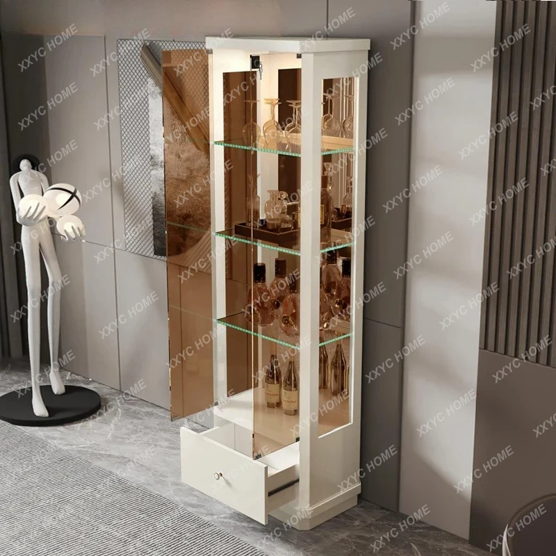 

Modern minimalist wall-walled glass door wine cabinet decoration cabinet dining side glass cabinet