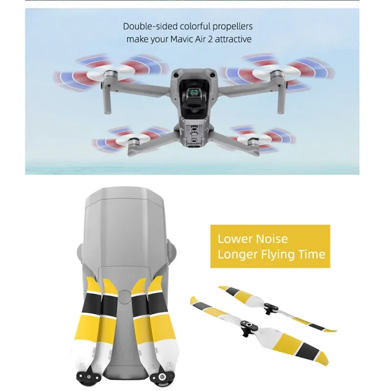 Camera Drones Foldable 7238F Propellers for DJI Mavic Air 2 / AIR 2S Low Noise CW CCW Props Quick-Release Propeller Blades