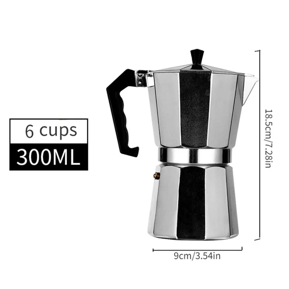 Aluminum Coffee Kettle Household Italian Octagonal Moka Coffee Tea Pot Office Home Travel Outdoor Camping Tableware Equipment image 3