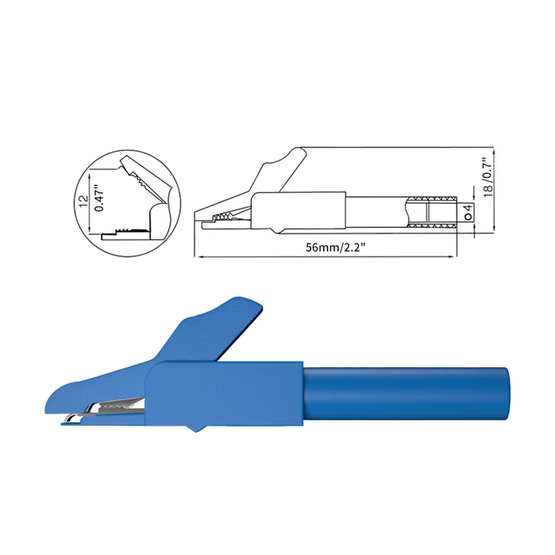 AB47-Kit de cables de prueba para multímetro, pinza de cocodrilo a conector Banana de 4MM con Kit de sondas traseras de sonda de prueba