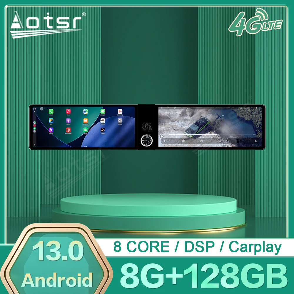 For Hyundai i30 2006-2012 12.3 Inch Dual-Screen In-Dash Multimedia Car Radio GPS Navigation Carplay Android Auto Plug & Play