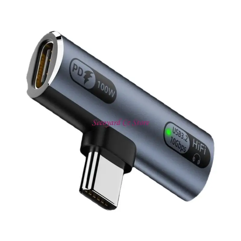 USB C to Haedsets Charger Adapter Supports High Fidelitys Audios and Quick Charging for Various Devices 10Gbps Transfer