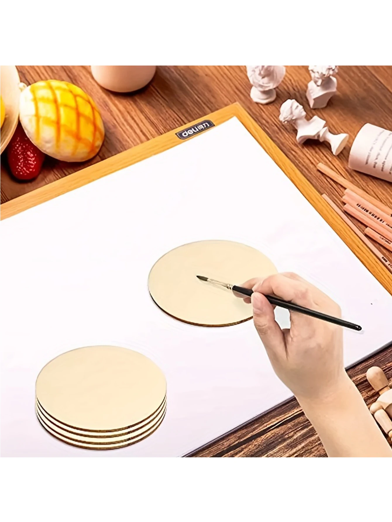 10Pcs round wooden 4x4 in(10x 10 cm) suitable for DIY decorative blank wooden coasters crafts wall decoration puzzle tiles