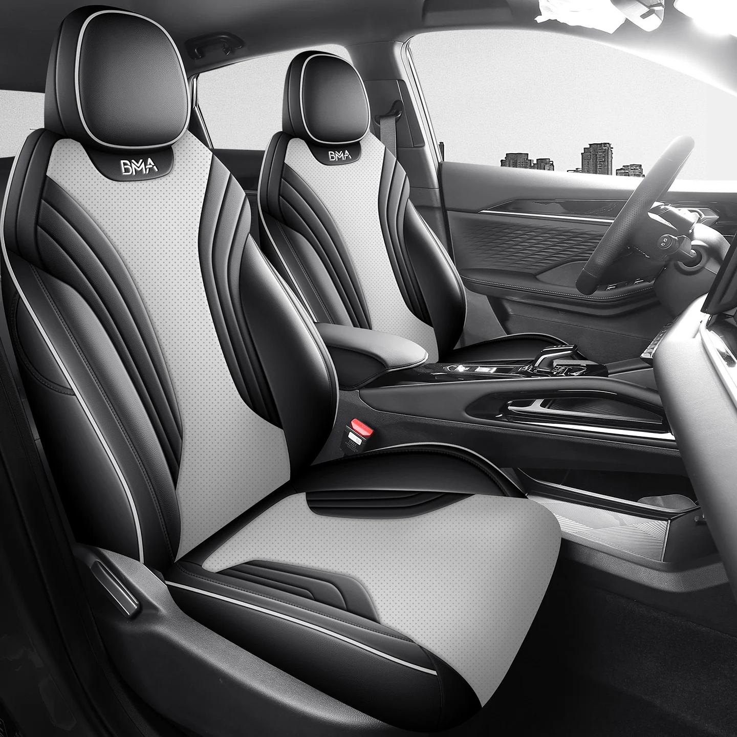 5 Seater Full Wrap Leather Car Seat Cushions Fit Geely Coolray 2023 2024 2025 2026 Wear-resistant Car Interior Accessories