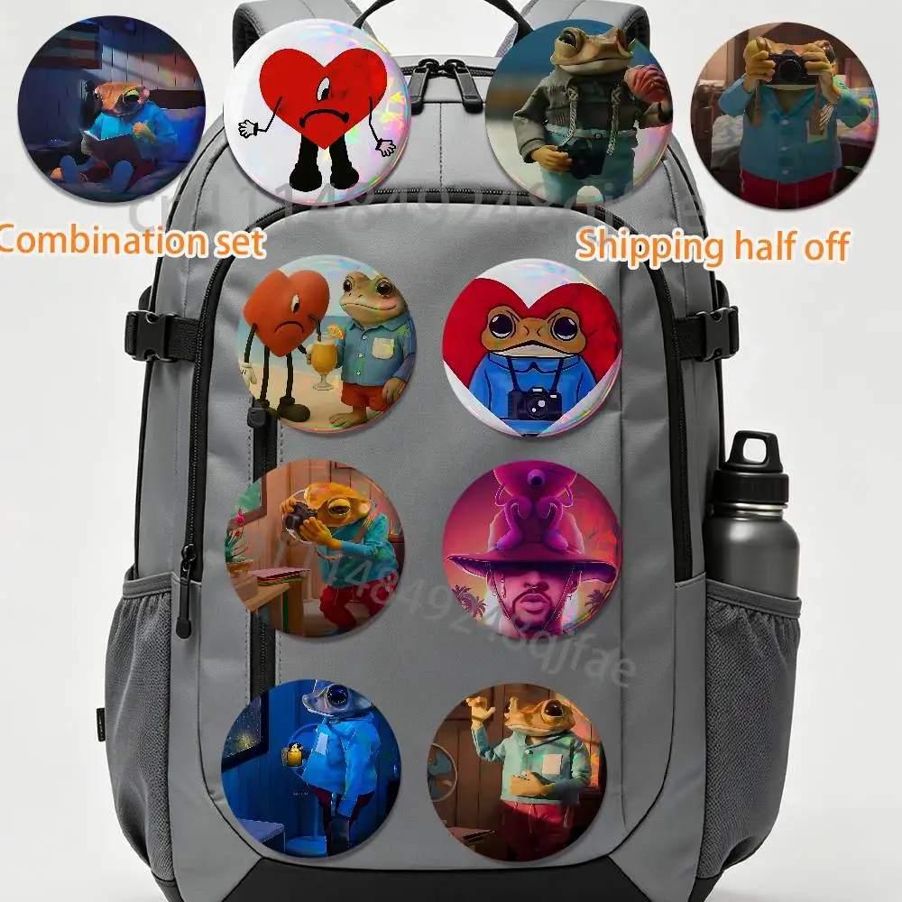 

Un Verano Sin Ti Concho Bad Bunny 2 piece set Badges On Backpack Jacket Cartoon Round Brooches Acrylic Button Pins Collection