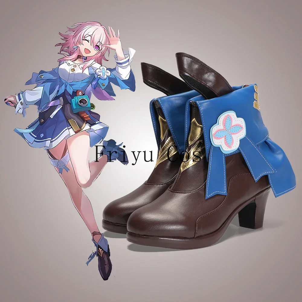 

Game Honkai Impact 3 Star Rail March 7th Shoes Cosplay Boots Halloween Aksesori Dibuat Sesuai Pesanan
