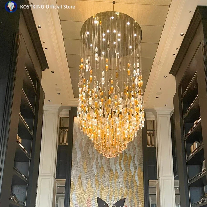 

Large Modern Crystal Chandelier Murano Glass Bubble Design Home Hotel Hanging Installation Elegant Style Living Room Lighting