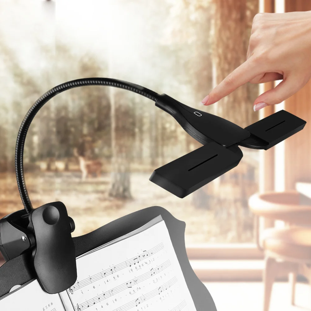 

Professional Rechargeable Music Score Light Black Clip Lamp LED Lighting Tool Multifunctional for Reading Music