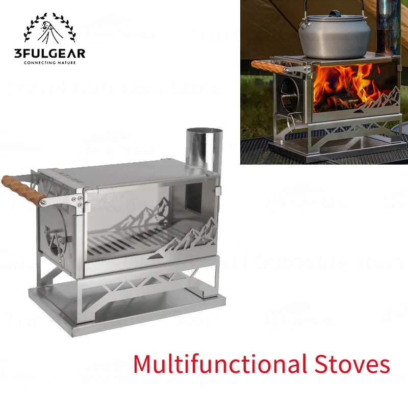3F UL GEAR سطح المكتب موقد الشتاء موقد للطهي التخييم سخان متعدد الوظائف مع مدخنة خيمة الحطب الدافئ موقد المحيطة موقد #1