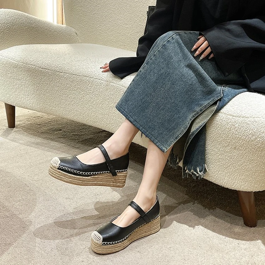 Shoes Woman 2024 NEW Casual Female Sneakers Flats Oxfords Shallow Mouth Square Toe New Cute Retro Dress Leather Fashion comfort