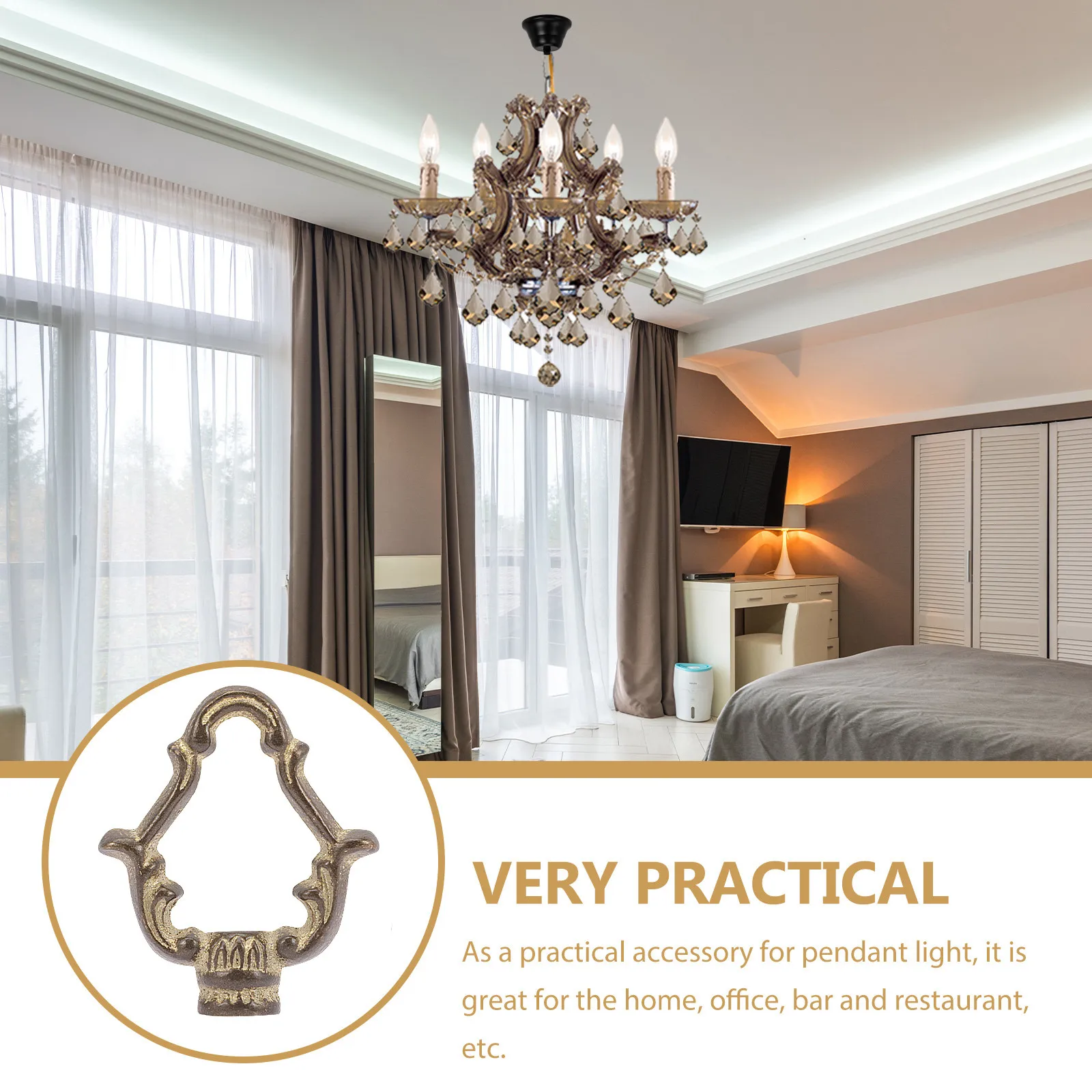 Heavy Duty Copper Ceiling Hook Solid Iron Hanging Ring Hook for Chandelier Lantern Planter Lighting Accessories
