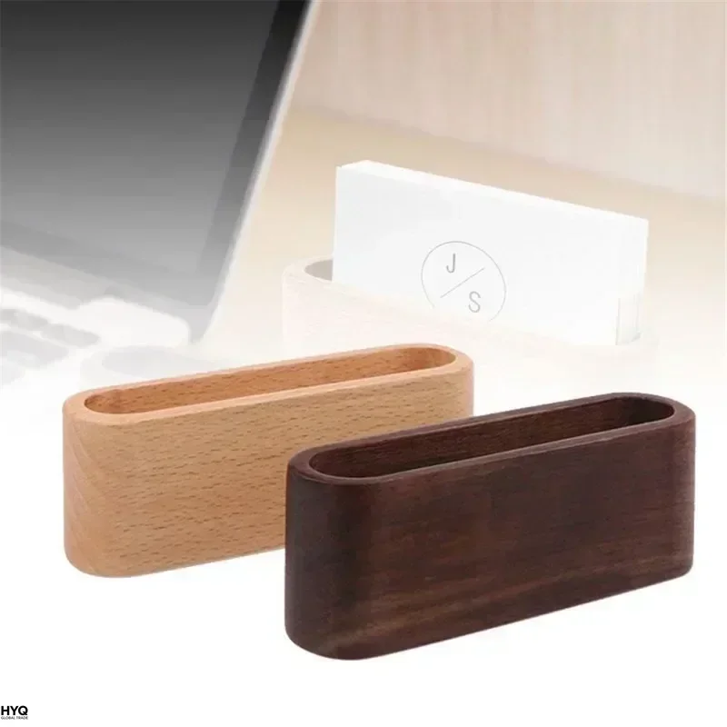 Wooden Business Card Holder Note Holder Display Rack Card Holder Office Supplies Stationery Desktop Accessories Storage Box image 5