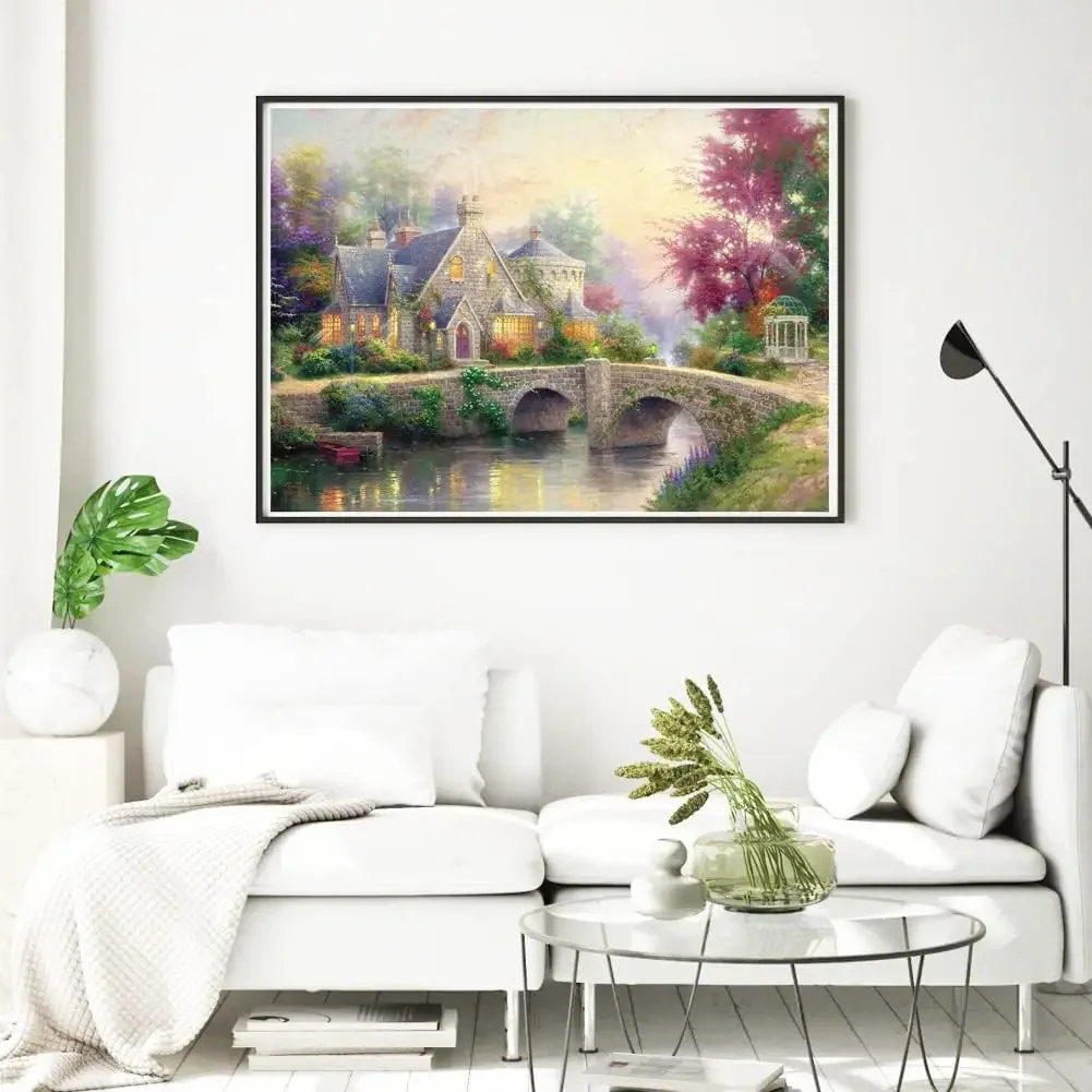 Holzpuzzle 300/500/1000 Stück Puzzle Enchanted Wonderland Bridge Friendly Bodenpuzzles für Erwachsene Kinder Familienspaßspiele