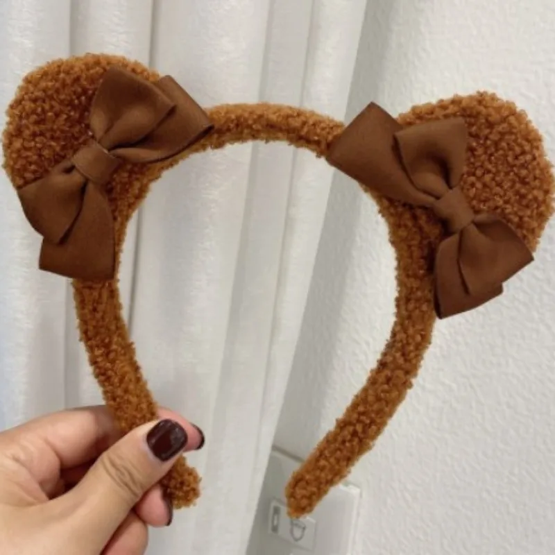 Girls Cute Bear Ears Plush Simple Hairbands Kids Lovely Hair Ornament Headband Hair Hoops Children Fashion Hair Accessories Gift