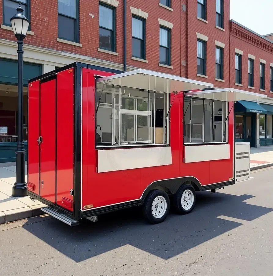 12ft Mini Truck Glass Windows DOT Verified Multifunctional Stainless Steel BBQ Ice Cream Fully Equipped Hot Dog Cart Food
