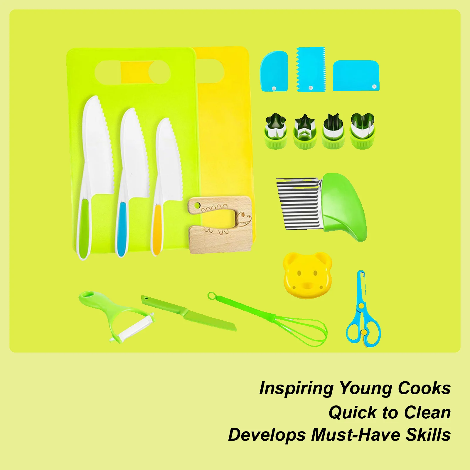 

19 Pcs Kids Kitchen Toy Set Pretend Play Cooking Game for Preschool Homeschool Educational Toys Chidlren Birthday Gifts