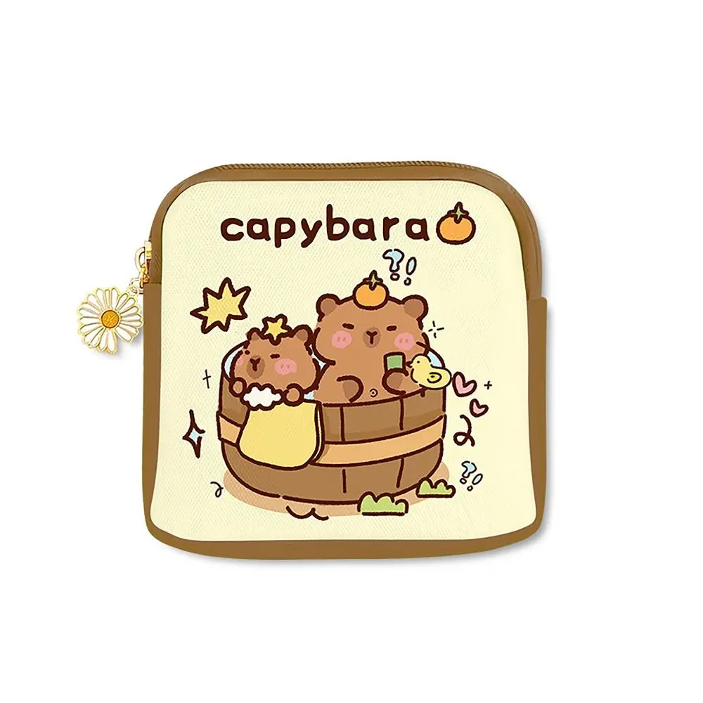 Change Purse Capybara Sanitary Mat Bag Makeup Organizer Credit Card Holder Tamper-Proof Storage Bag Capybara Napkin Pouch Girls